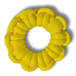 Jouet PULLEY en corde résistante pour chien puissant, coloris jaune